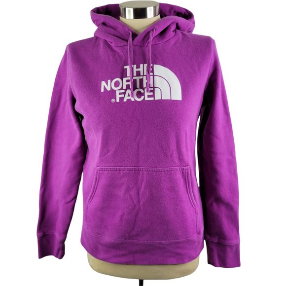 The North Face Tops - The North Face Pullover Sweatshirt Hoodie Small Purple White Logo Front Pocket